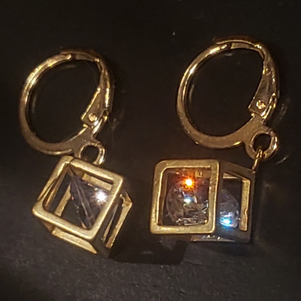 Gold with Gem Earrings